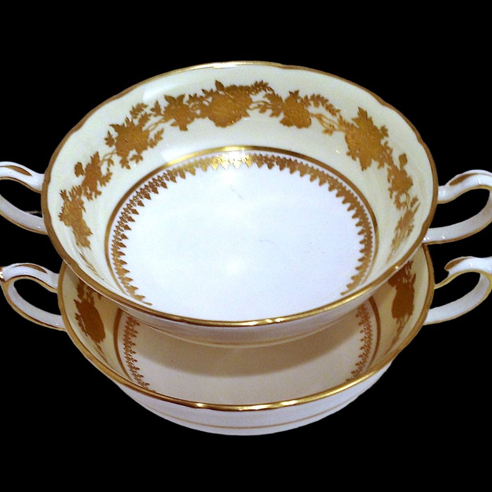 Hammersley & Co Footed Soup Bowl, Elegant Bouillon Bowl, Dinnerware, Tab…